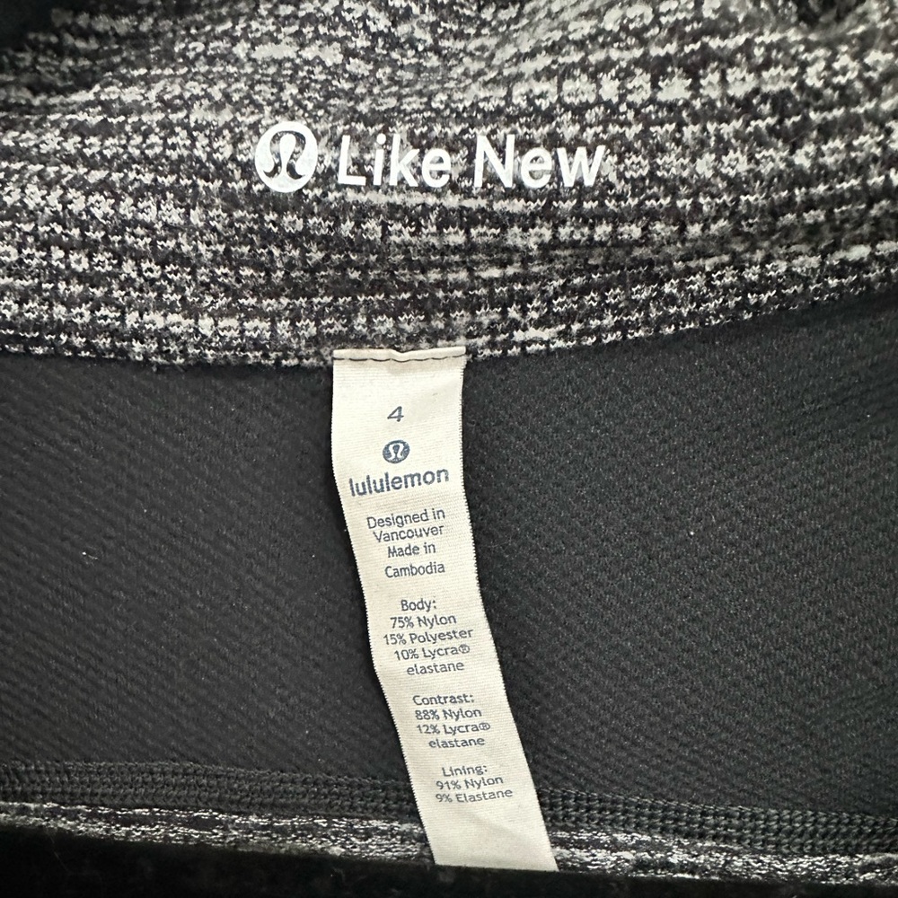 Lululemon Base Runner Half Zip Pullover Jacket Coco Pique Black White Size 4 - Picture 10 of 13